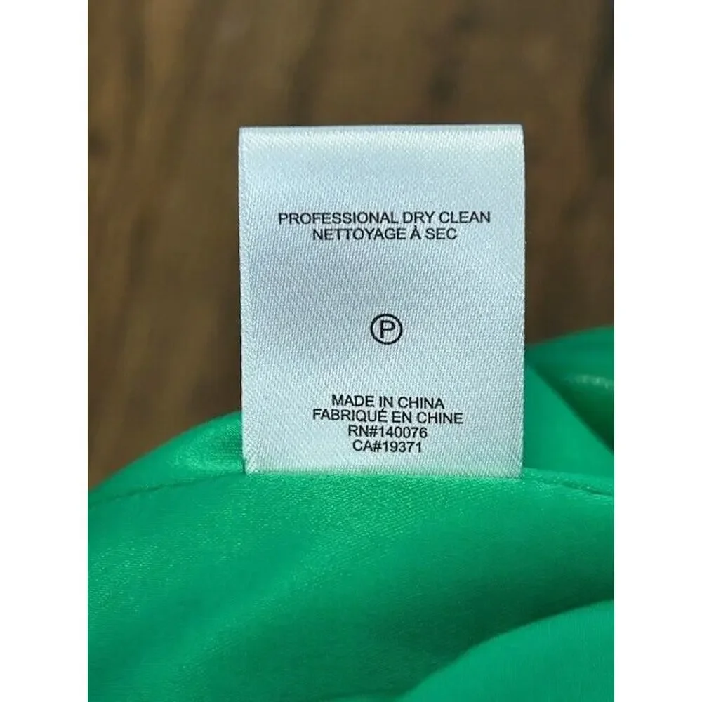 Generation Love Millie Vegan Leather Blazer Ruched Sleeves Notch Lapel Green XS‎